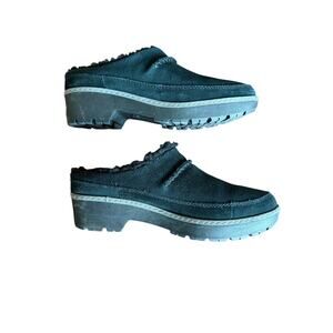 Ugg lynwood black suede clog womens size 8